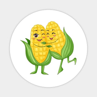 Cute corn couple hugging each other Magnet